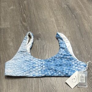 Reel Skipper Classic Blue Scale Bikini Top L NWT